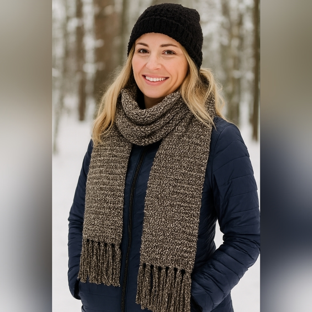 2/$30 H&M gray silver metallic color scarf (#905)